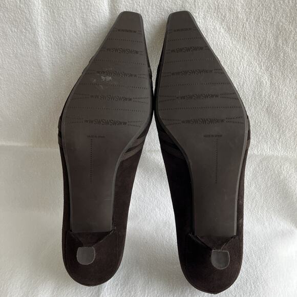 Stuart Weitzman brown genuine suede pumps criss cross detail, Size 10 M, NWOB - Picture 9 of 11